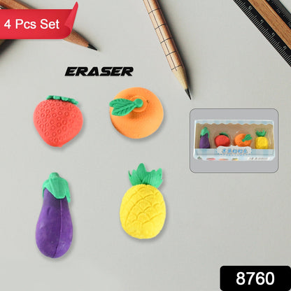 3D Fruits & Vegetables Erasers Set