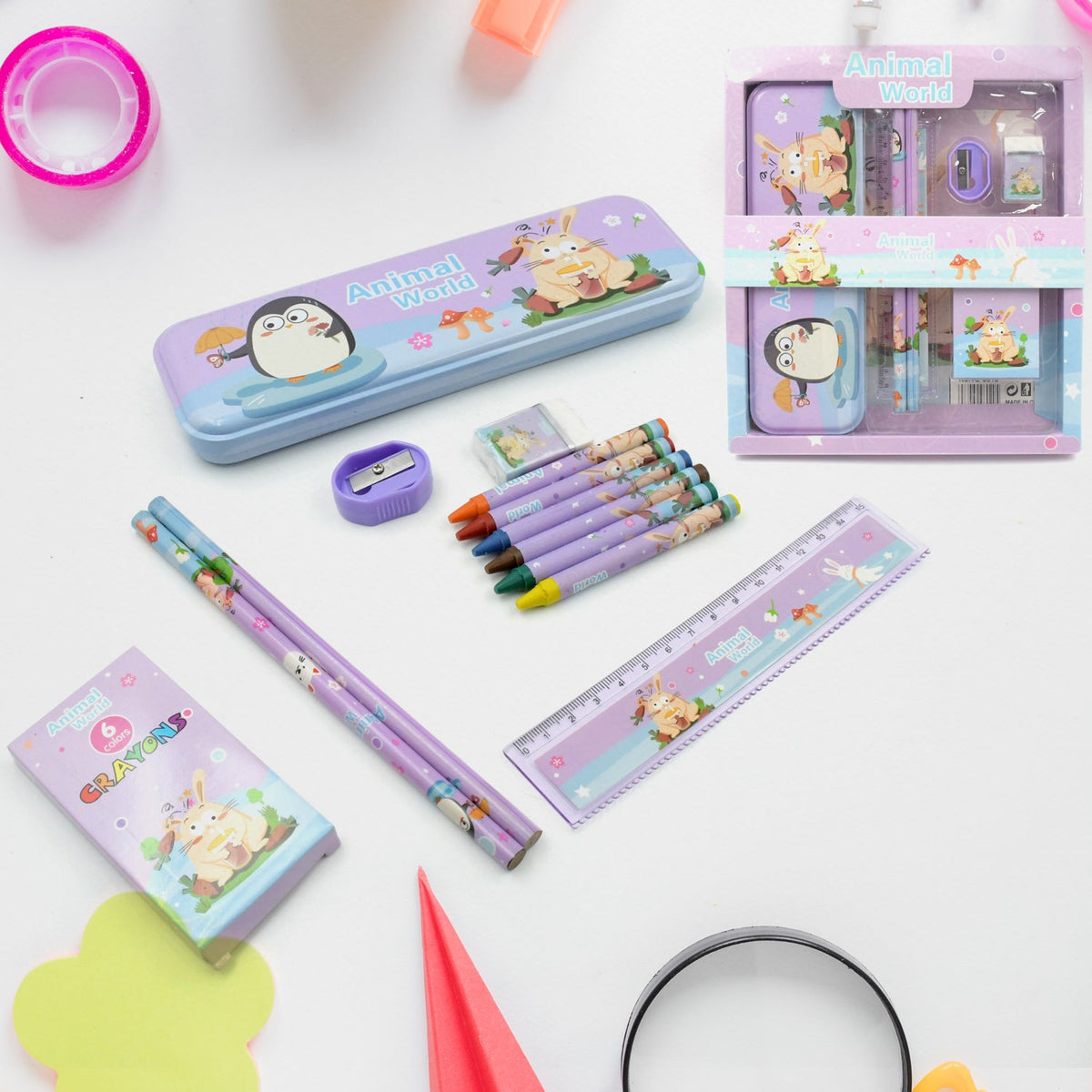 Stationery Kit For Kids (12 Pc Set)