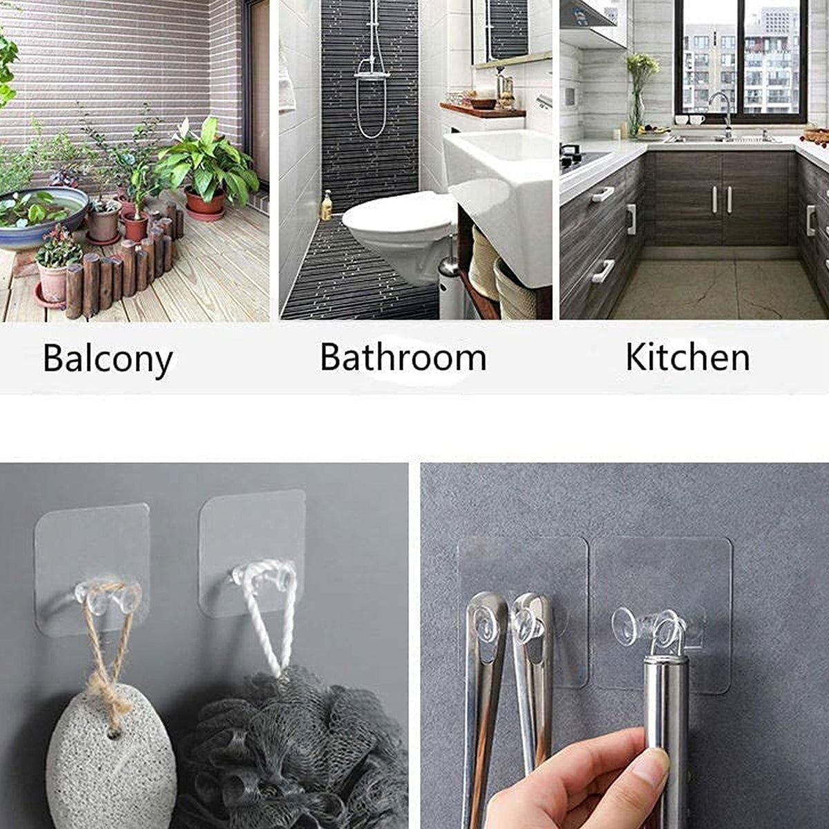 Clear Adhesive Hook