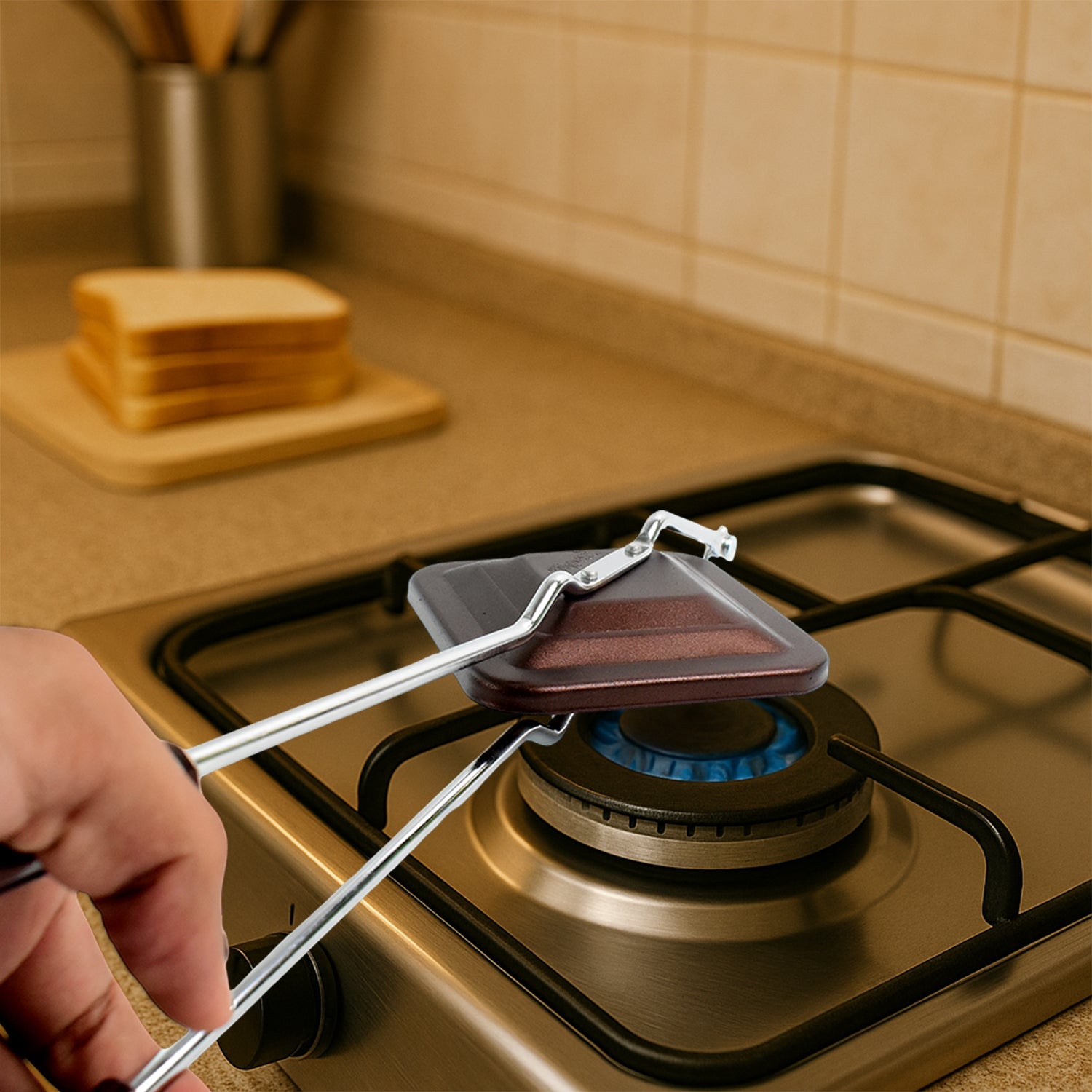 Flame-Based Sandwich Toaster