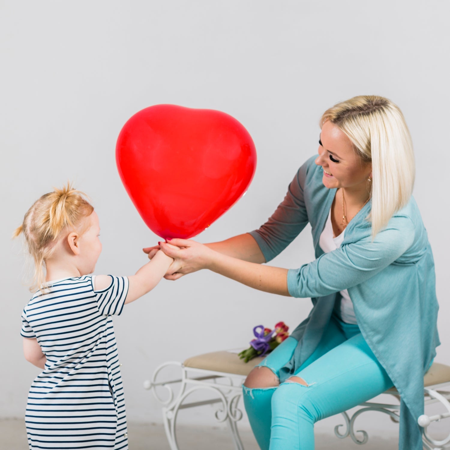 Heart Shaped Rainbow Latex Balloons (20 Pcs Set)