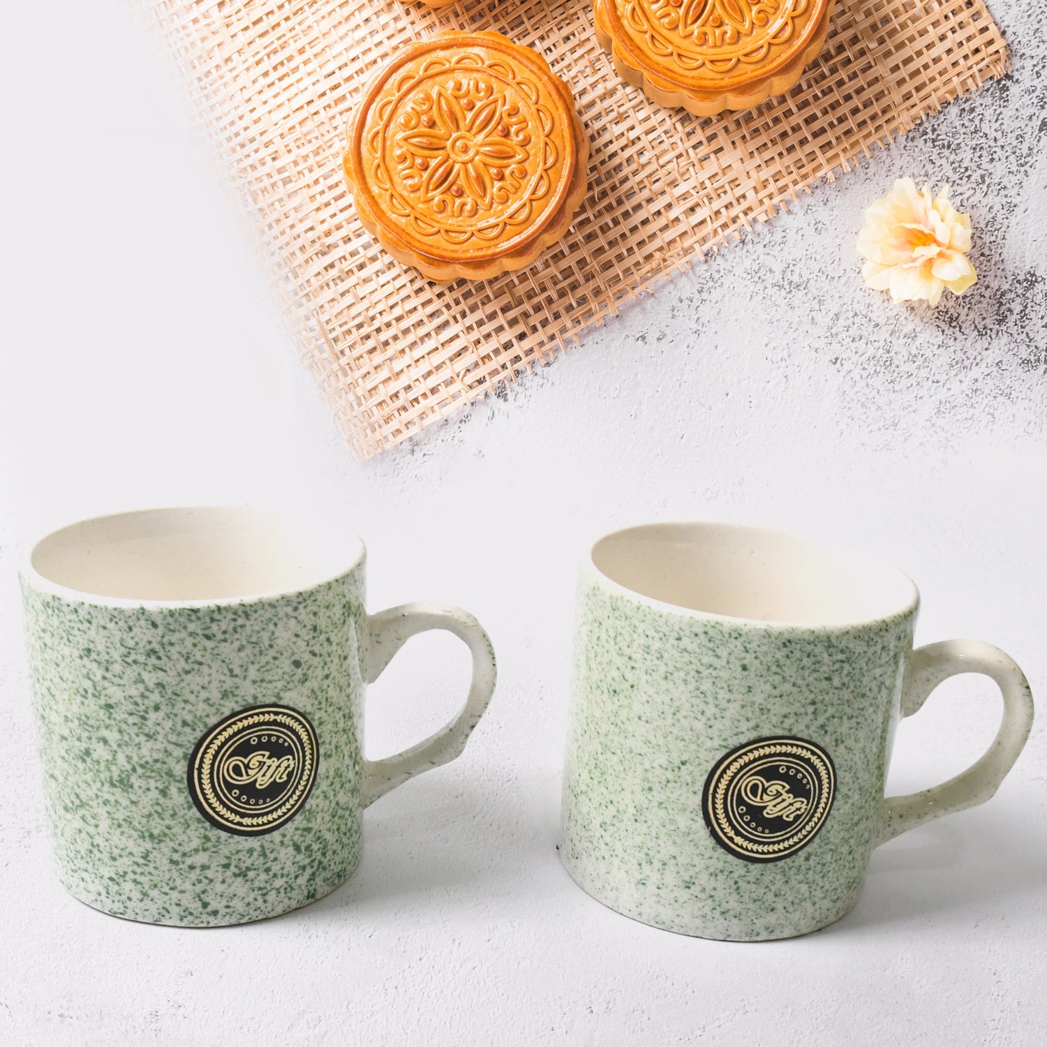 Ceramic Cup Set with Platter