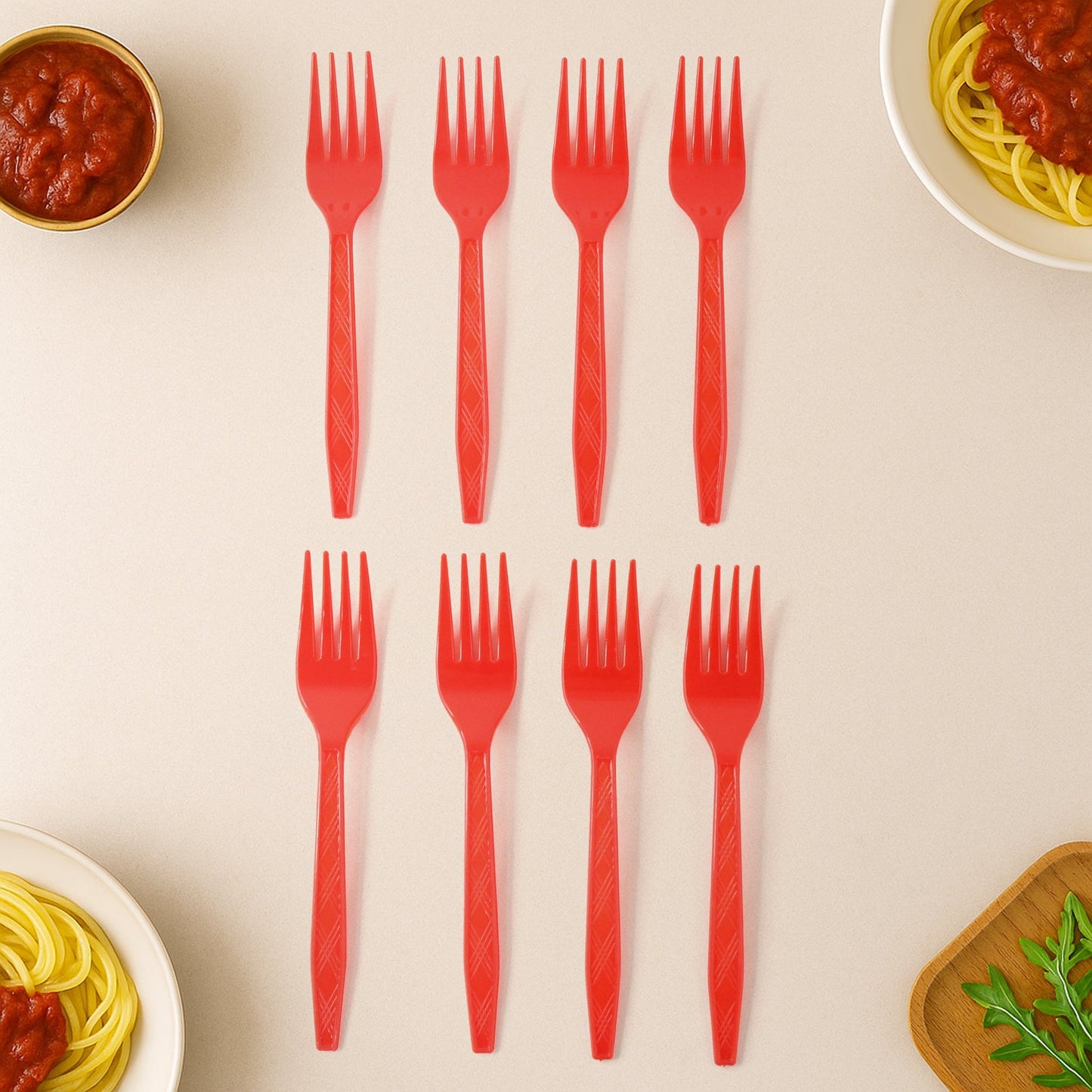 Red Plastic Forks