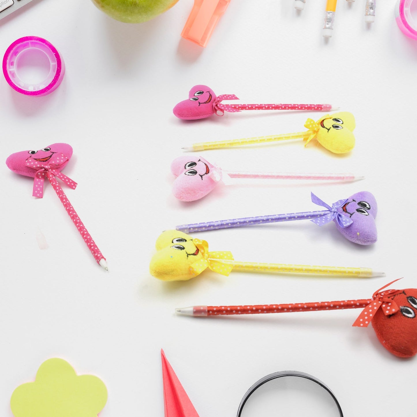 Cartoon Heart Facy Pen (12 Pcs)