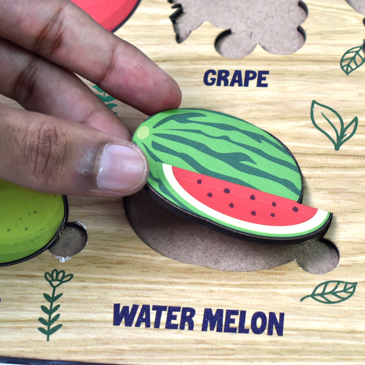 Wooden Fruits Puzzle Learning Educational Board