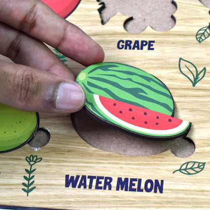 Wooden Fruits Puzzle Learning Educational Board
