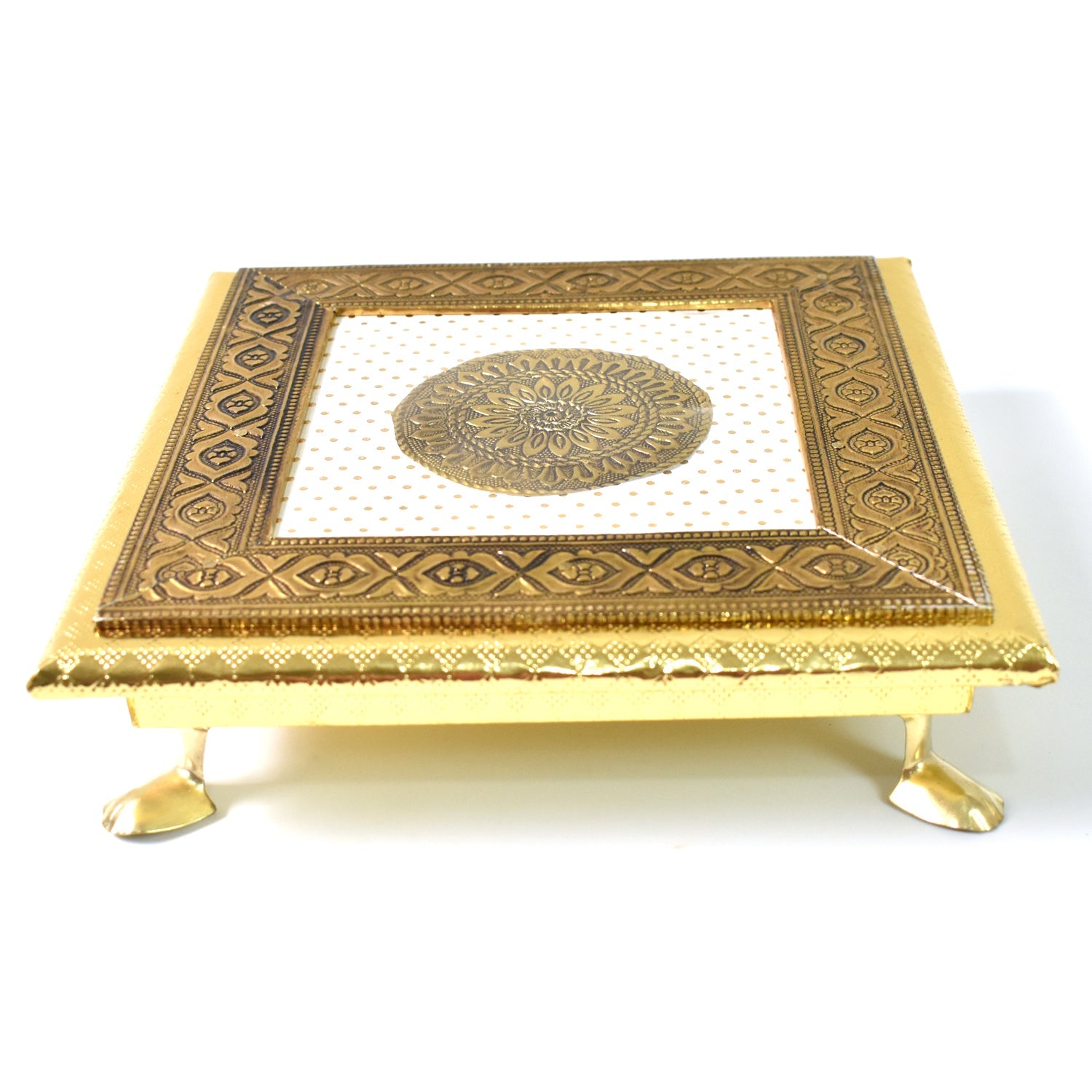 Golden - Square Pooja Chowki