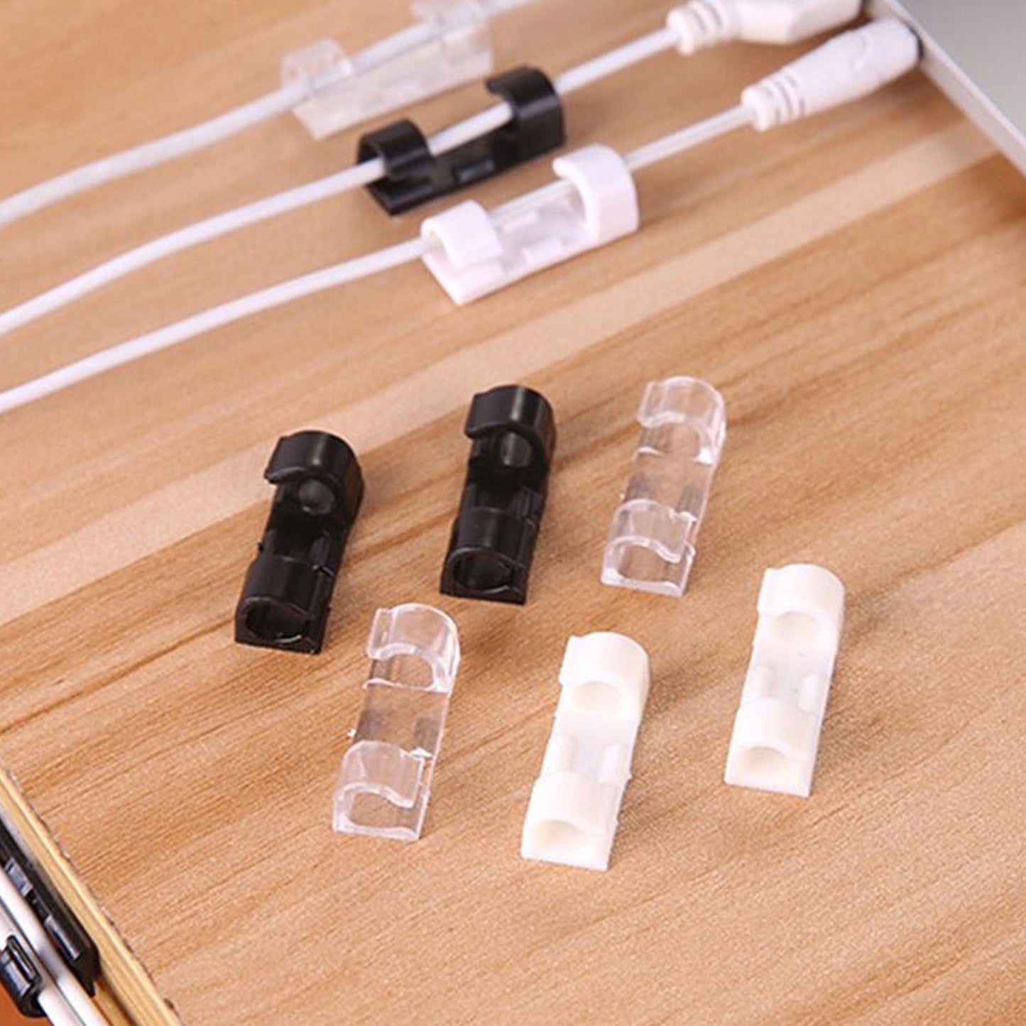 Adhesive Cable Clips – 20 Pcs