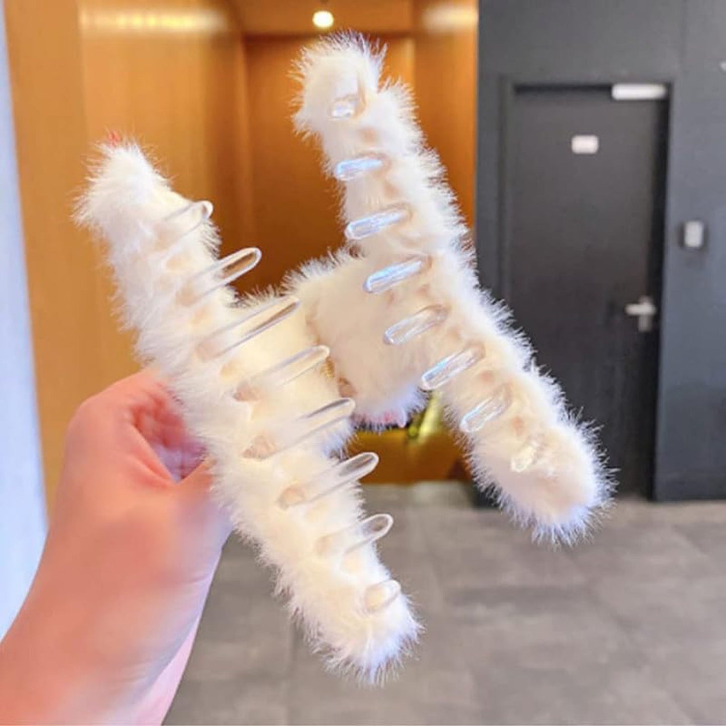 Large Plush Hair Claw Clip