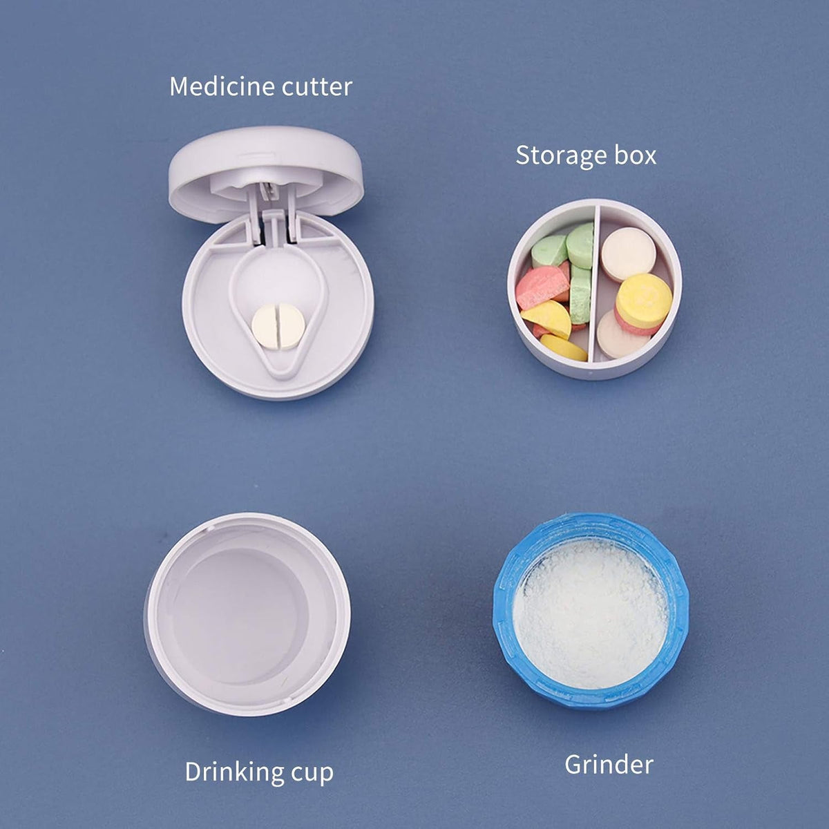 Pill Crusher And Grinder 4 In 1 Pill Crusher