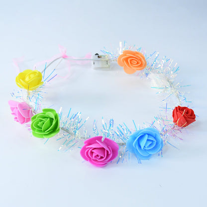 LED Rose Flower Headband – 1 Pc