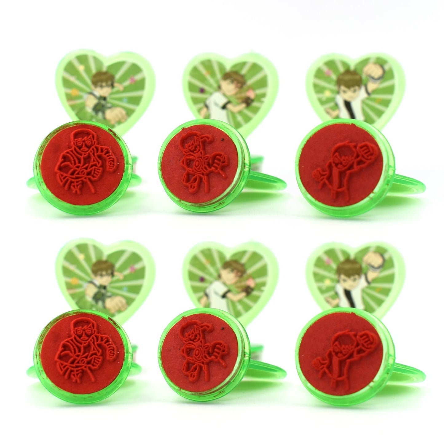 Ben 10 Heart Shape Stamps ( 6 Pcs)
