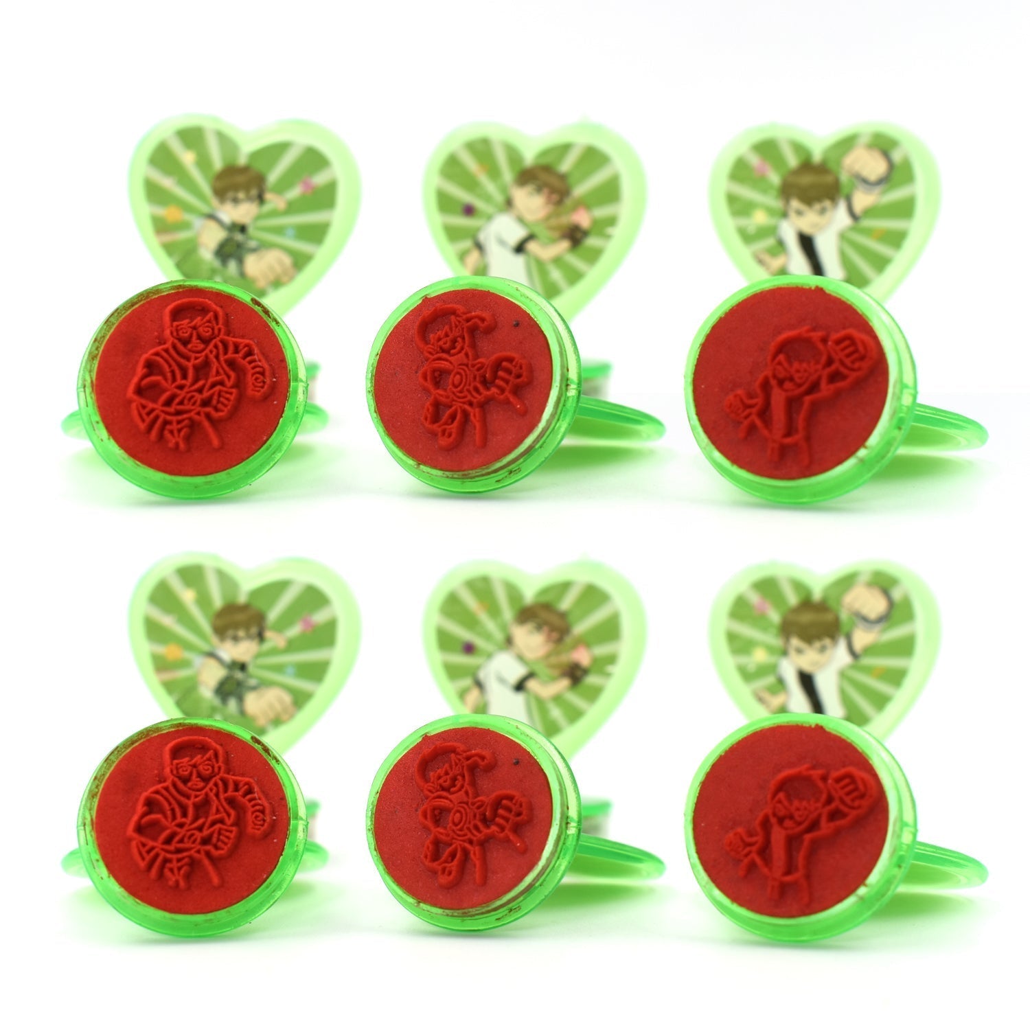 Ben 10 Heart Shape Stamps ( 6 Pcs)