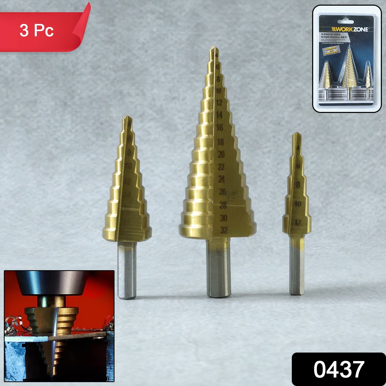 Titanium Step Drill Bit Set