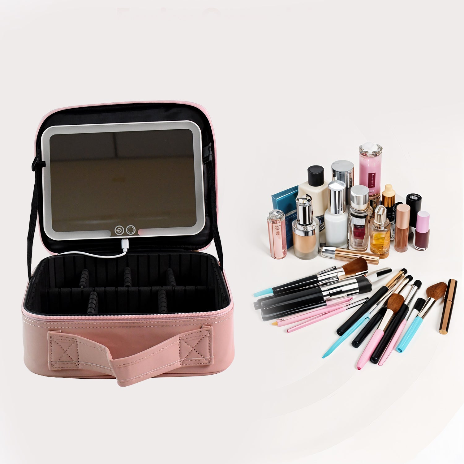 LED Makeup Organizer with Mirror