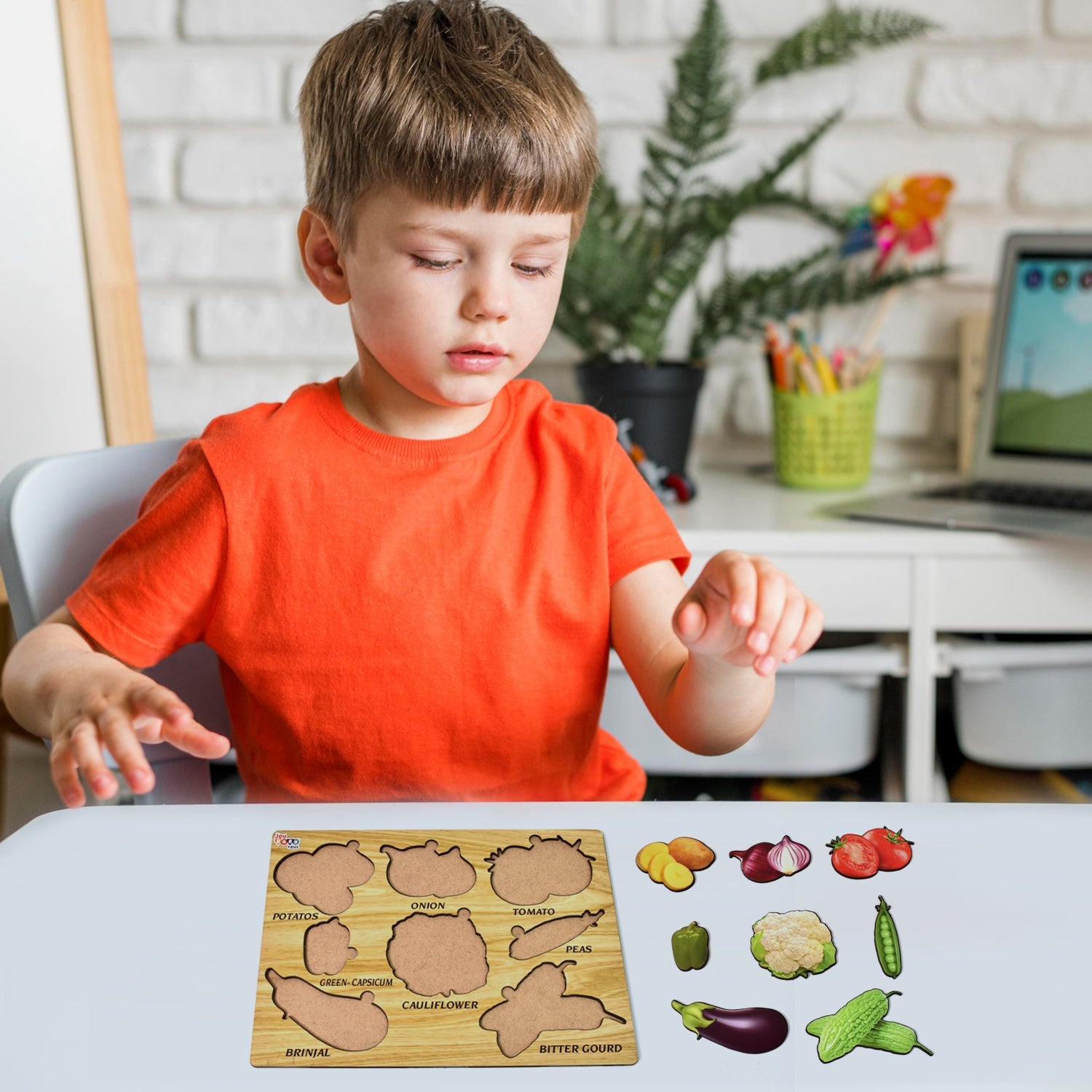 Wooden Vegetable Puzzle Board
