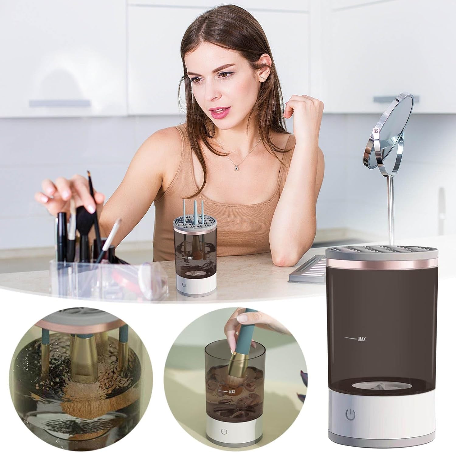 Automatic Makeup Brush Cleaner