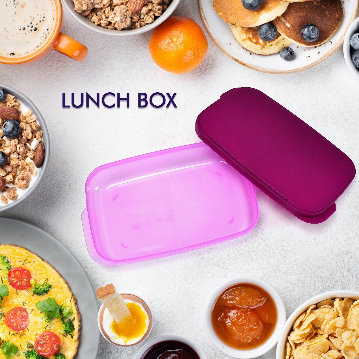 BPA-Free Plastic Lunch Box Set with Spoon