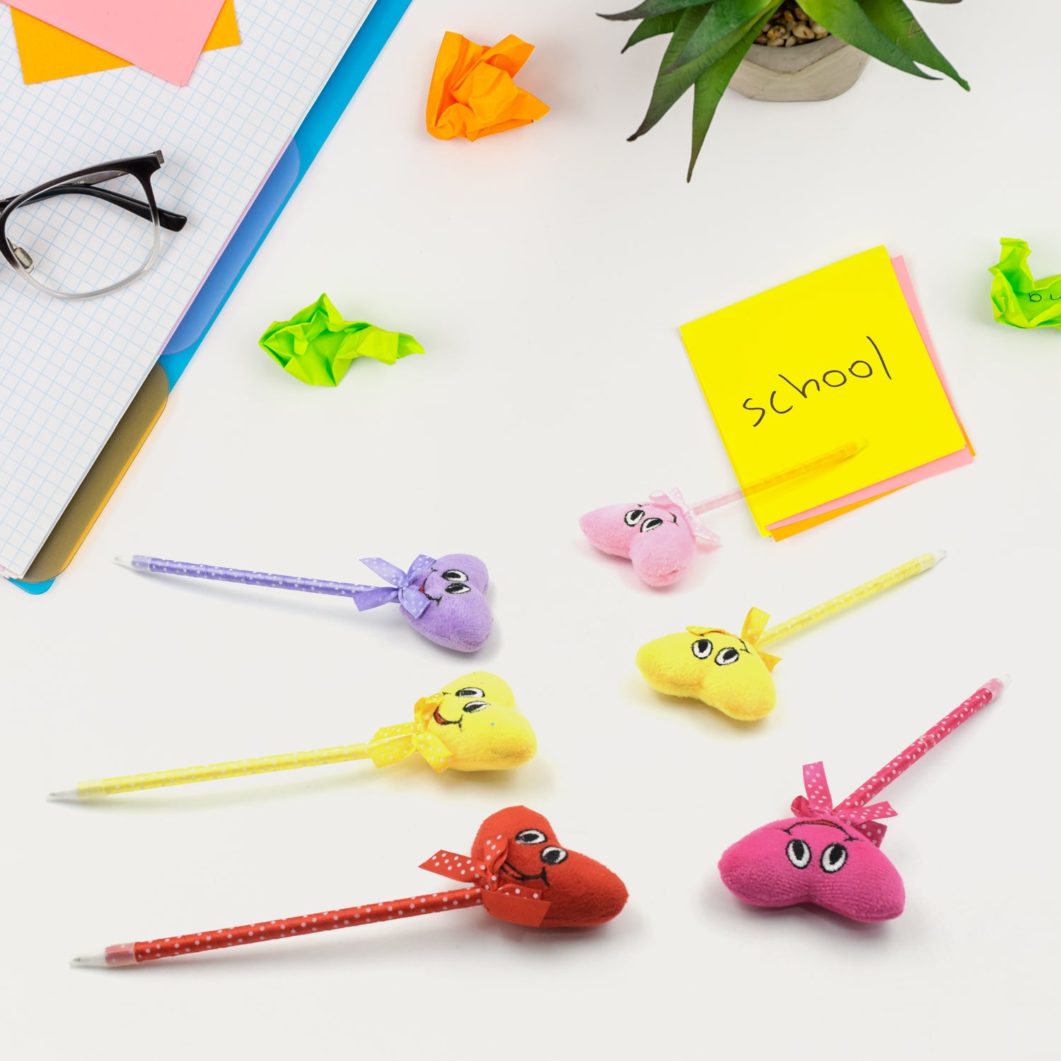 Cartoon Heart Facy Pen (12 Pcs)