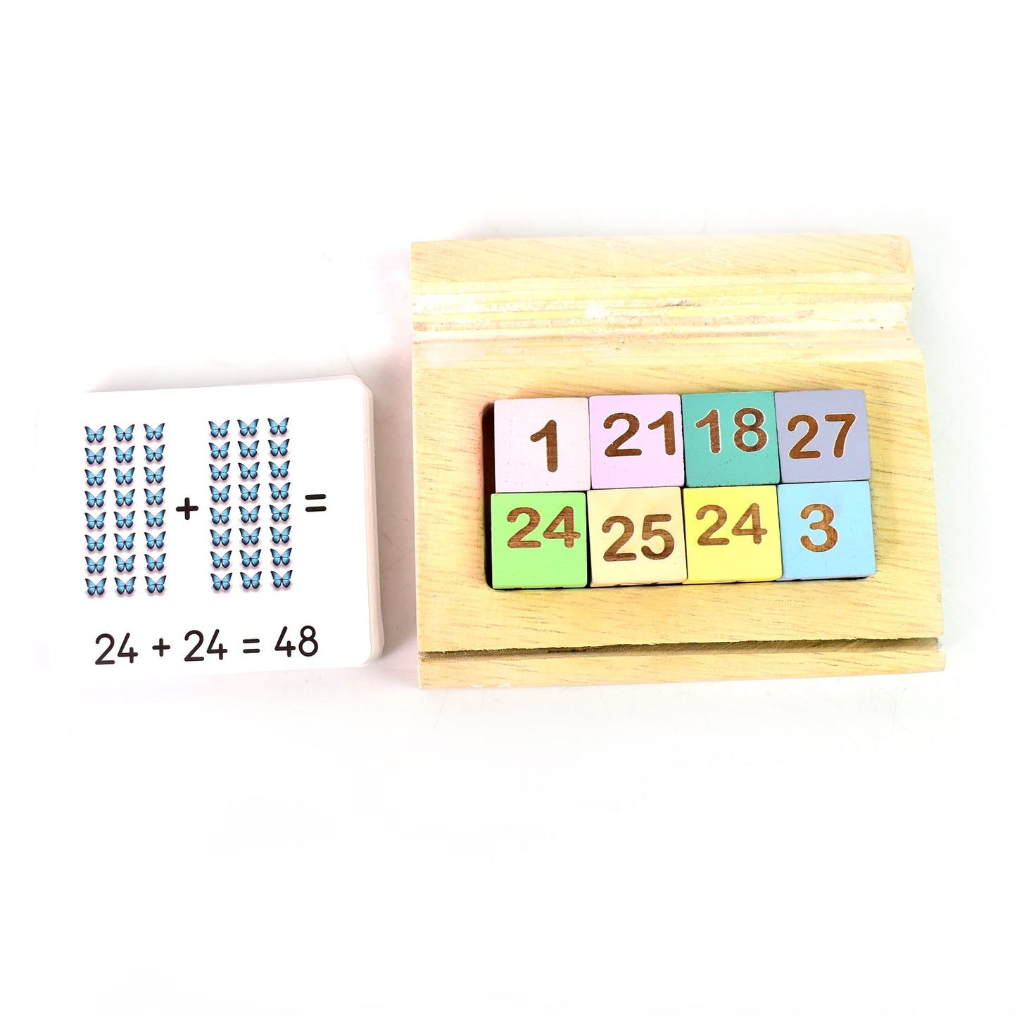 Wooden Math Flash Card Game