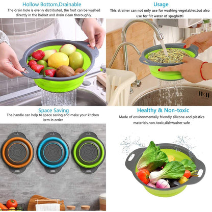 Foldable Round Silicone Strainer