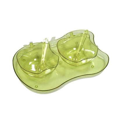 Apple Shape 2piece Serving Set Of Bowl With Spoon  Tray