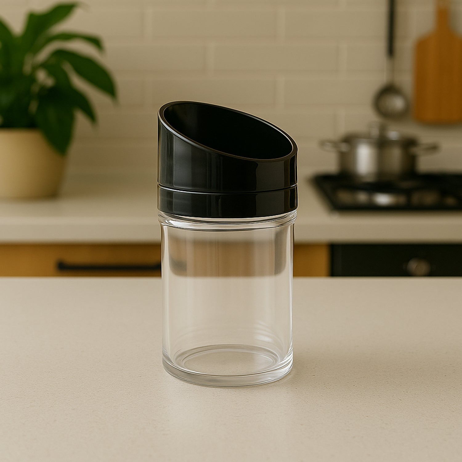 Slant-lid Kitchen Storage Jar Set (2 Pc)