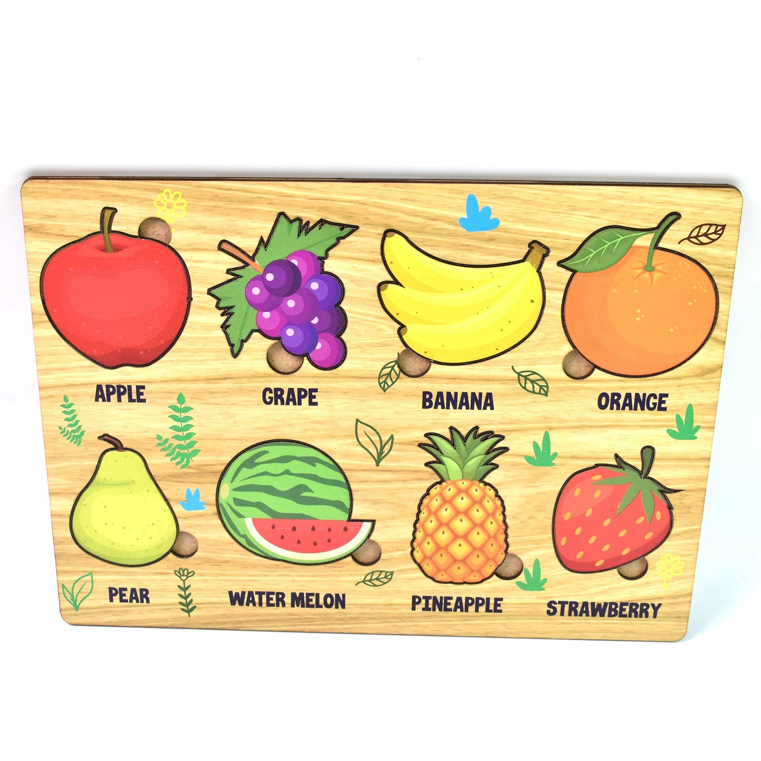 Wooden Fruits Puzzle Learning Educational Board