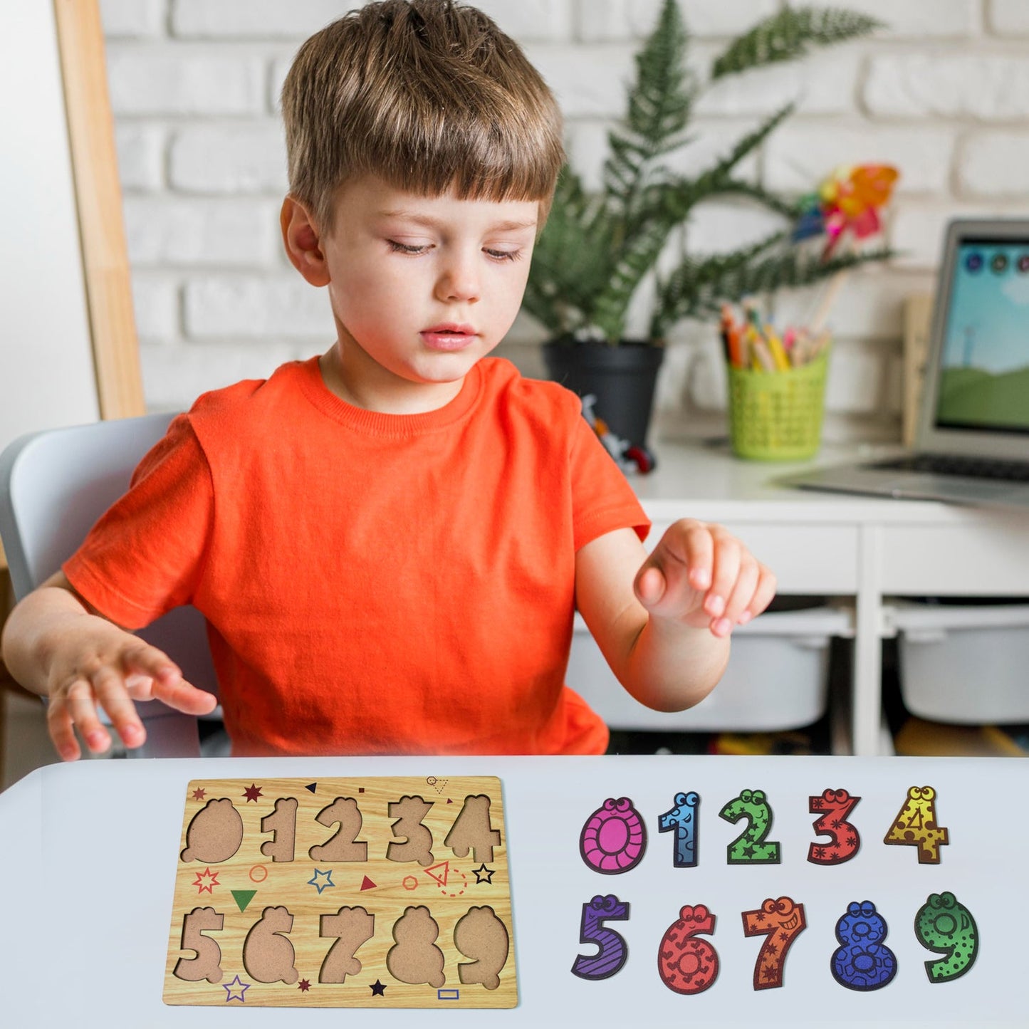 Wooden Number Puzzle Learning Board