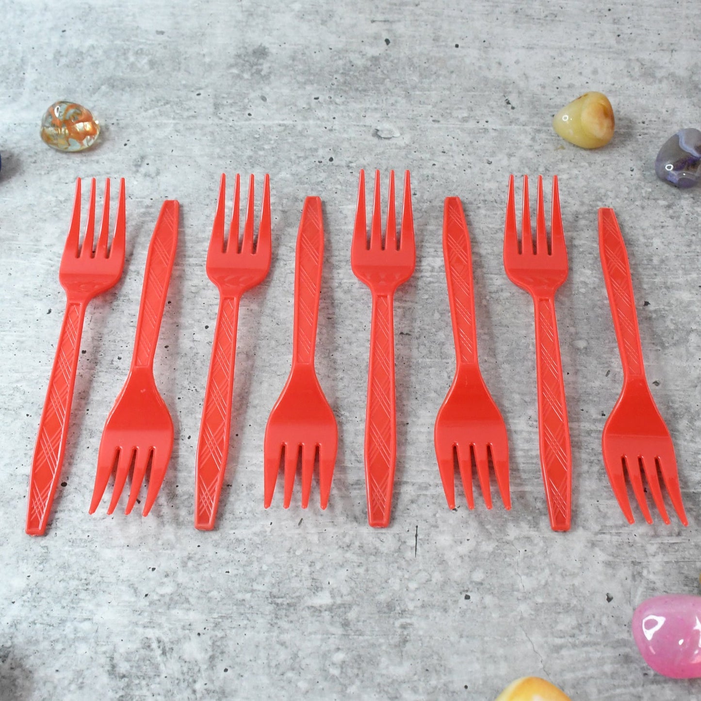 Red Plastic Forks