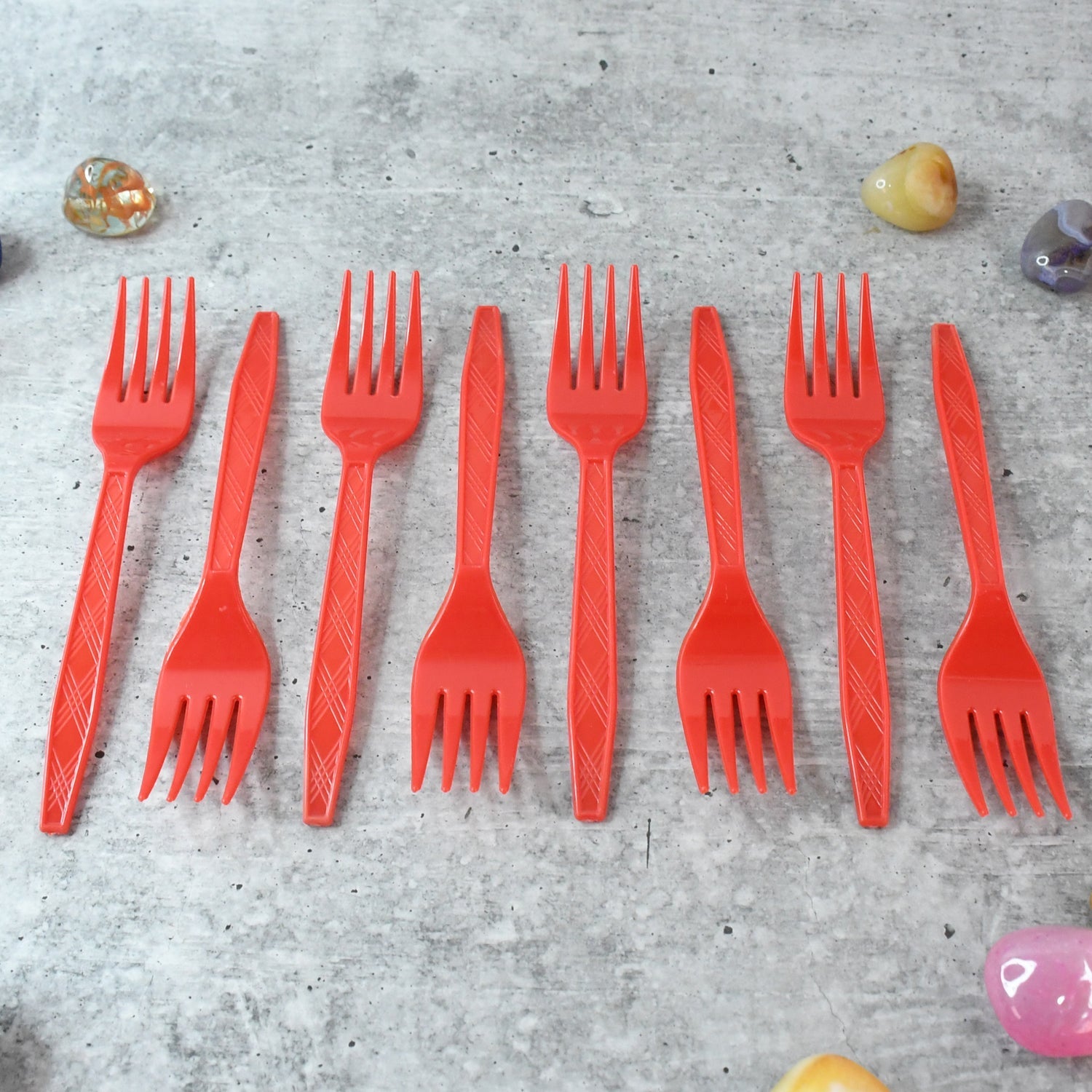 Red Plastic Forks