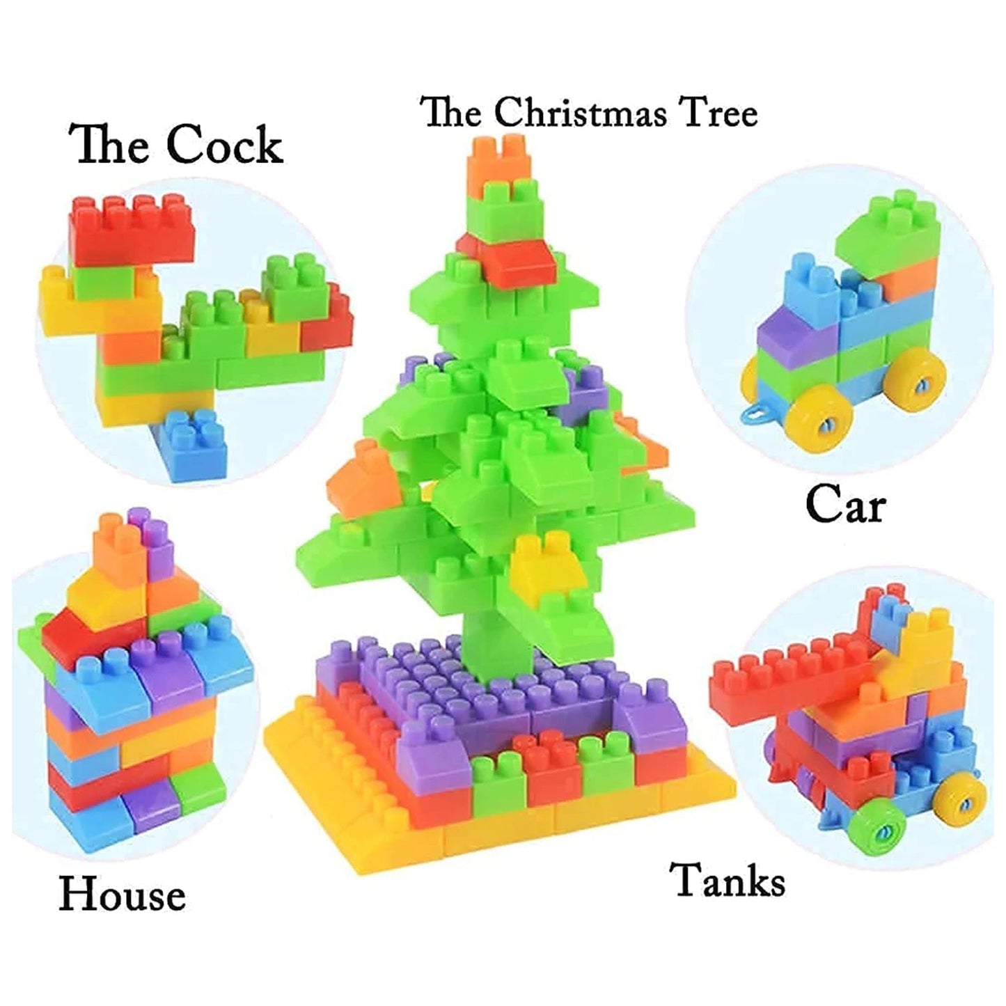 60-Piece Multicolor Building Blocks Set