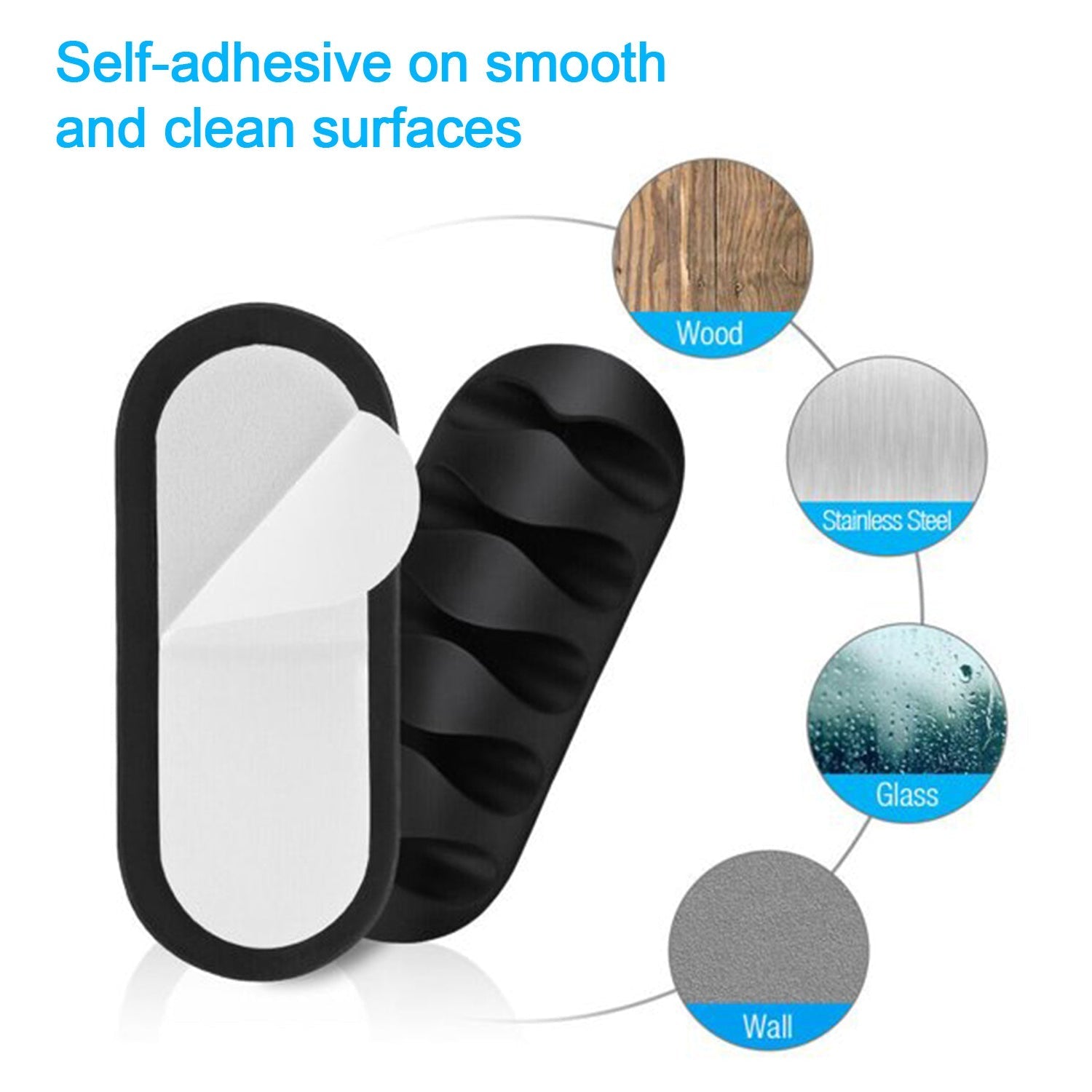 10-Pack Self-Adhesive Cable Clips