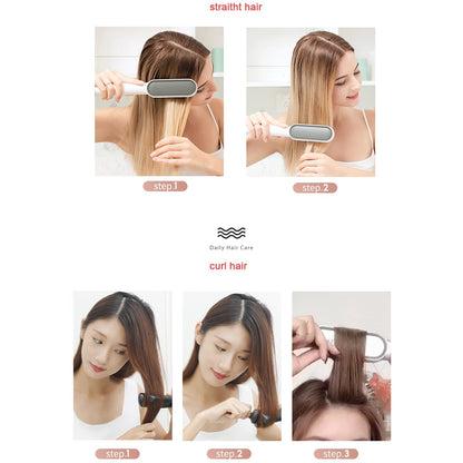 Hair Straightener Used While Massaging Head