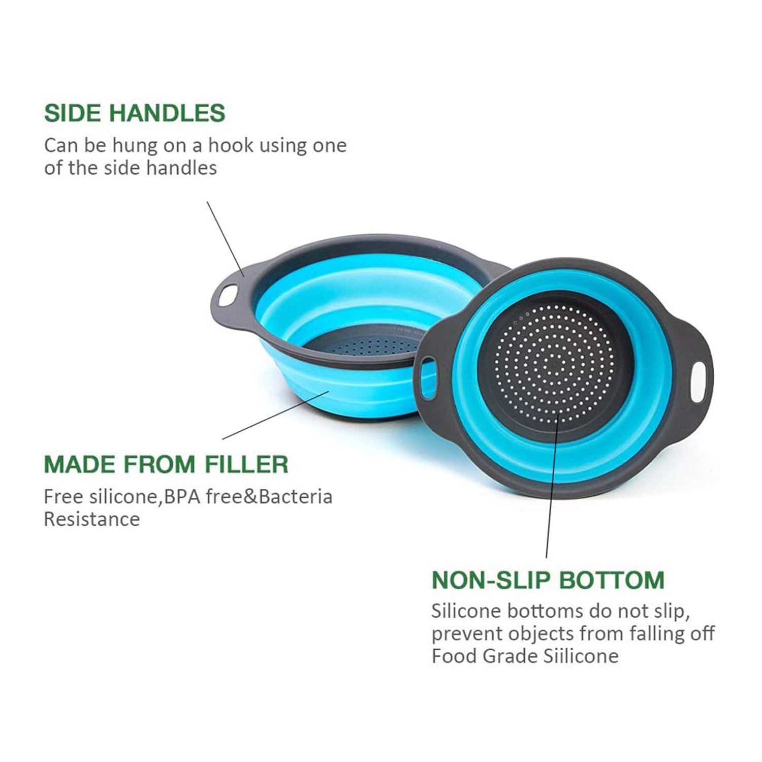 Foldable Round Silicone Strainer