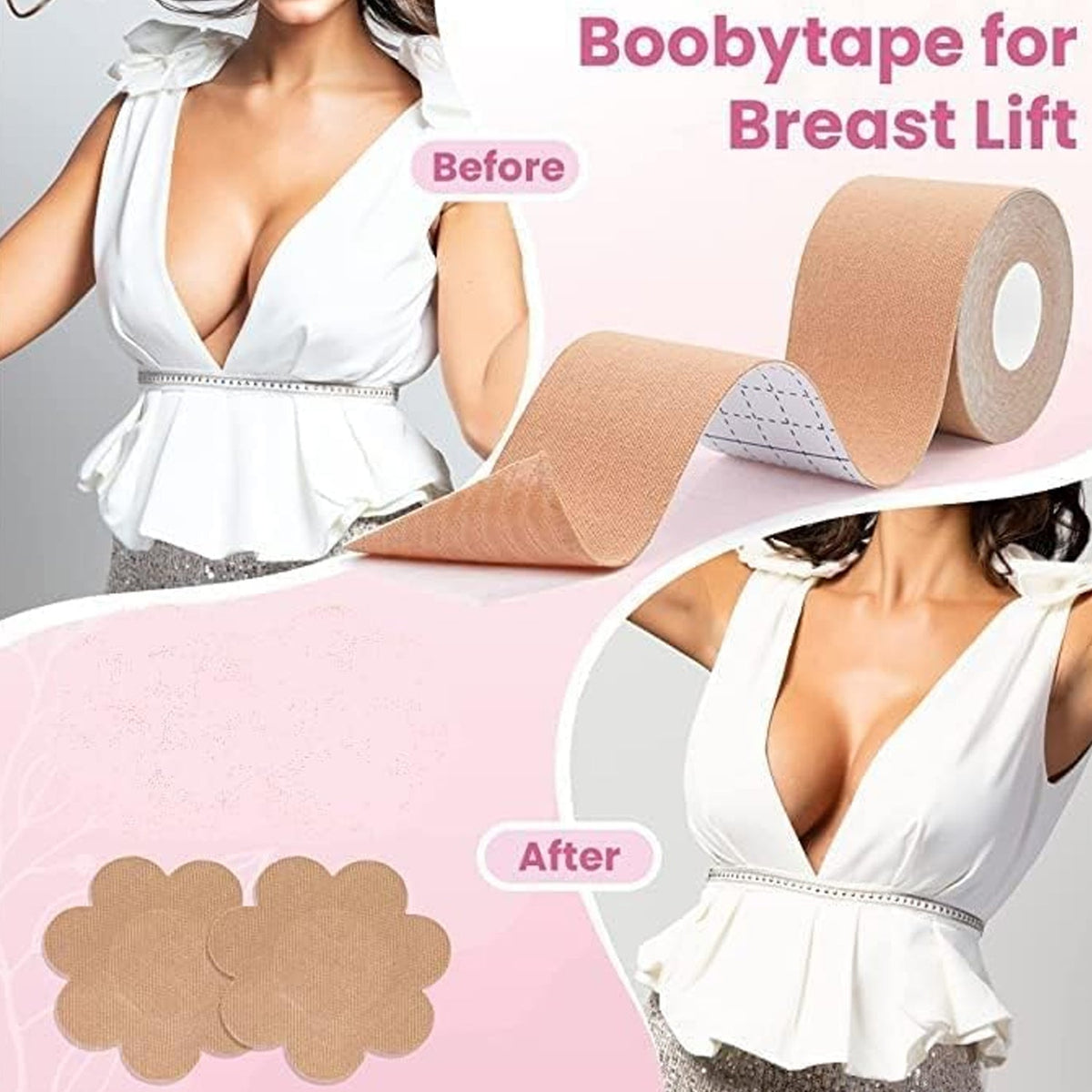 Boob Tape With 10 Pairs Nipple Cover
