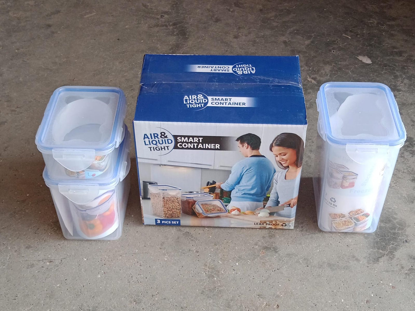 Rectangular Plastic Food Storage (Set Of 3 )
