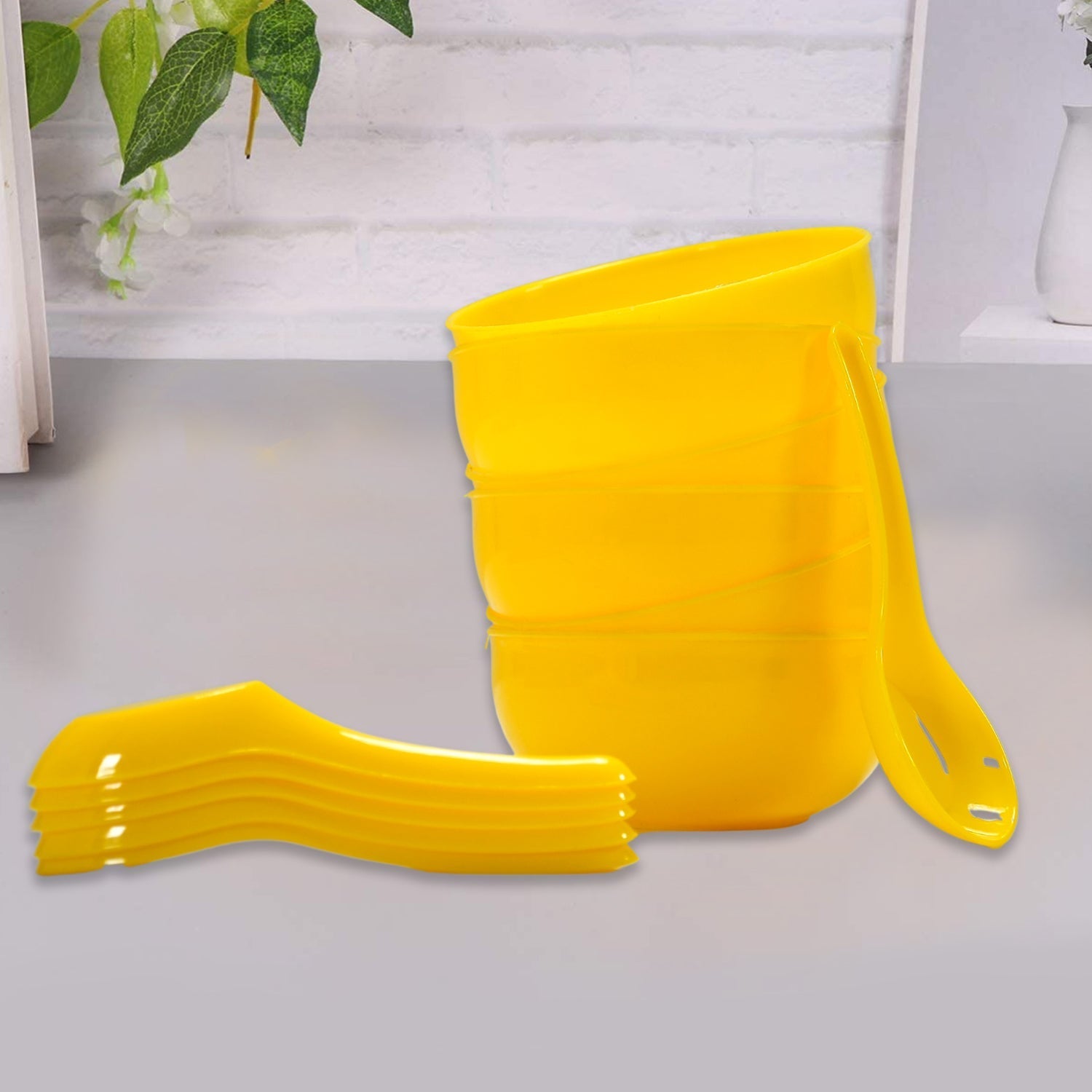 Plastic Soup Bowl and Spoon Set