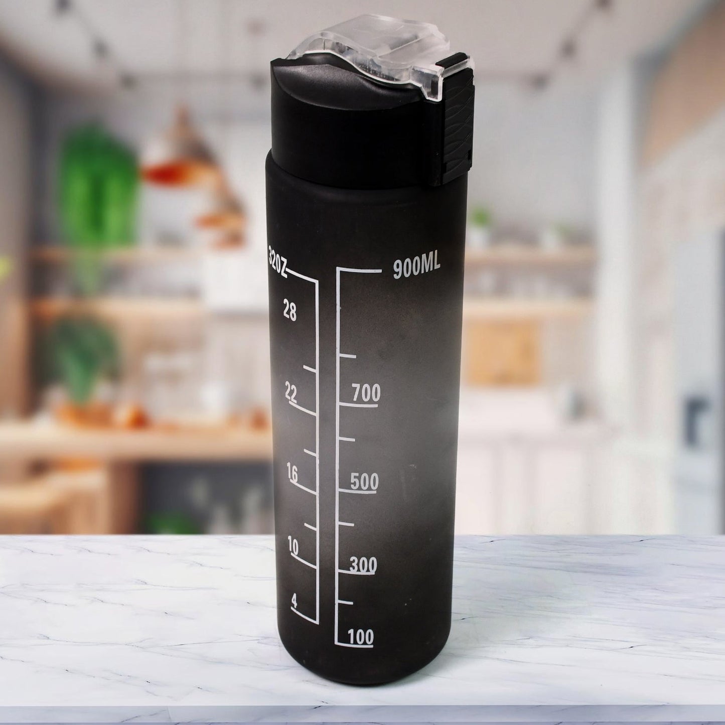 Plastic Black Motivational Water Bottle
