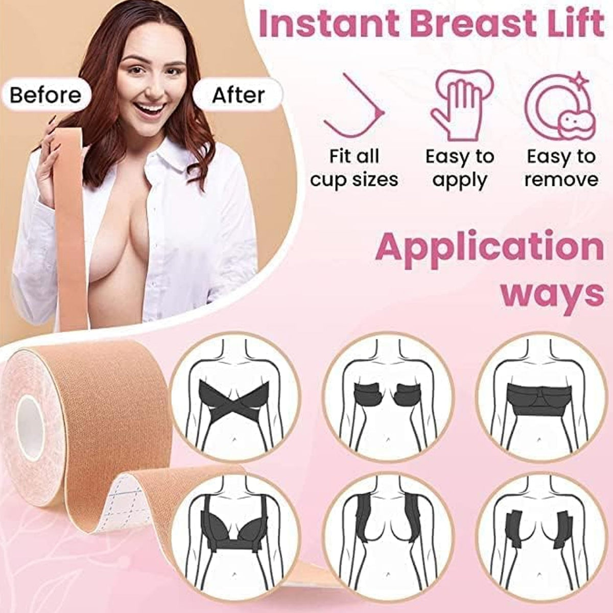 Boob Tape With 10 Pairs Nipple Cover