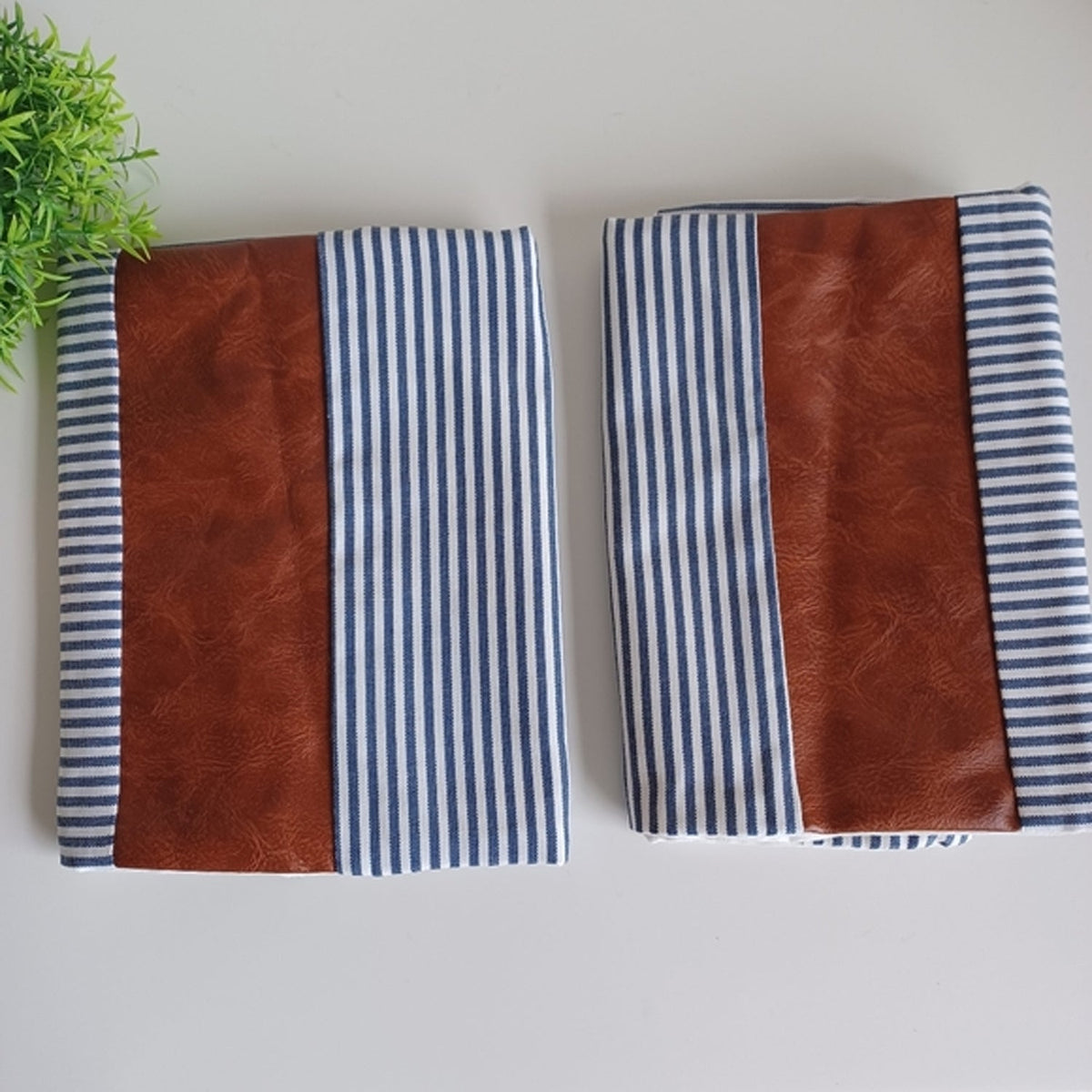 Leather & Cotton Pillow Covers