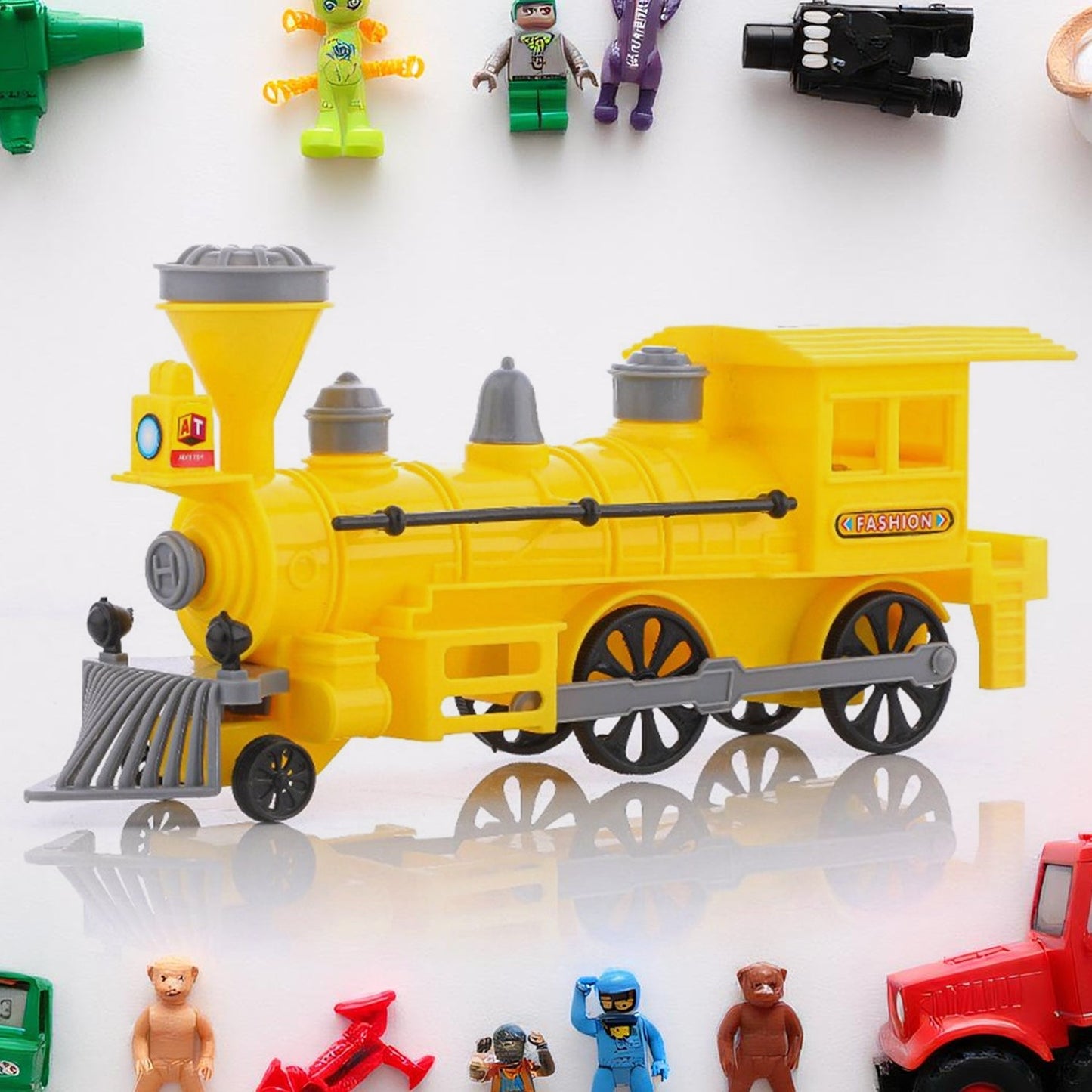 Pull And Go Train With Light Plastic