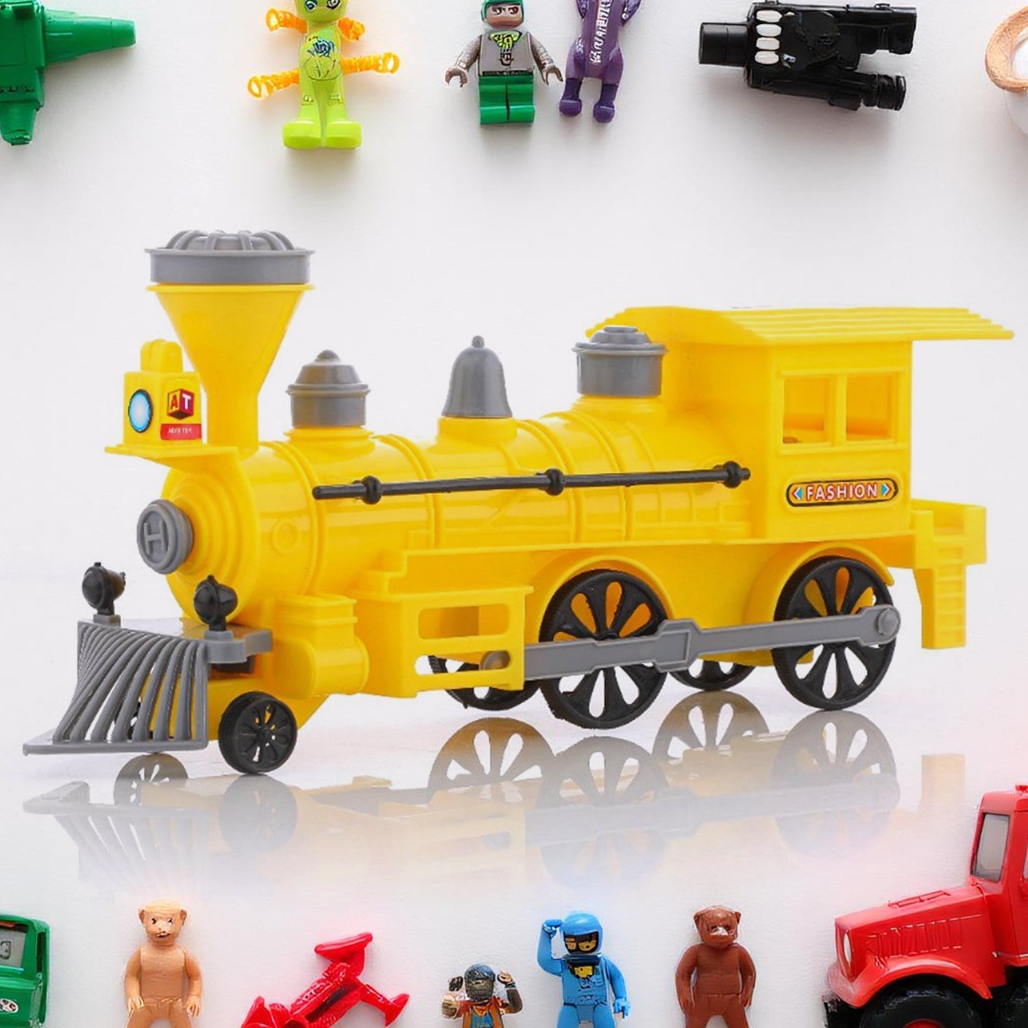 Pull And Go Train With Light Plastic