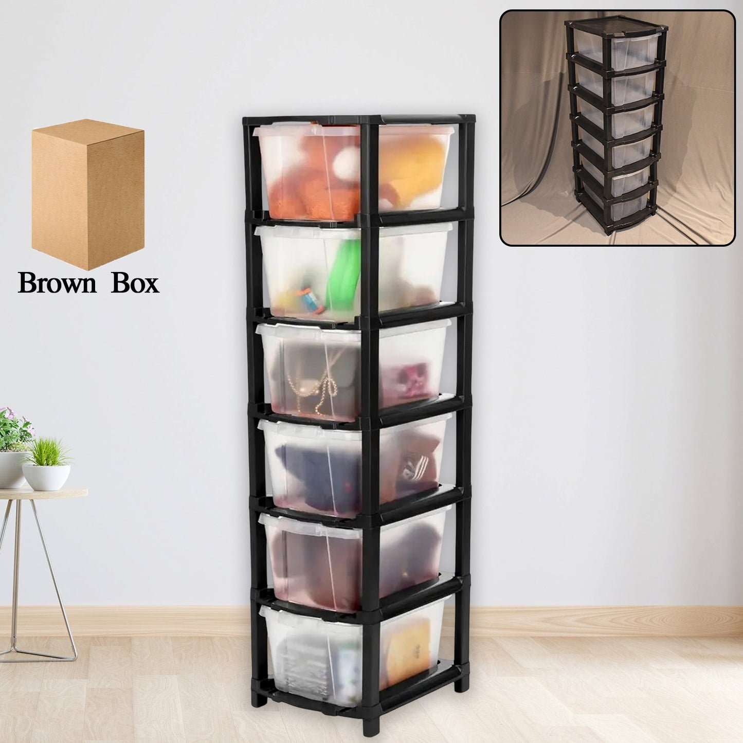 6-Layer Transparent Drawer Organizer