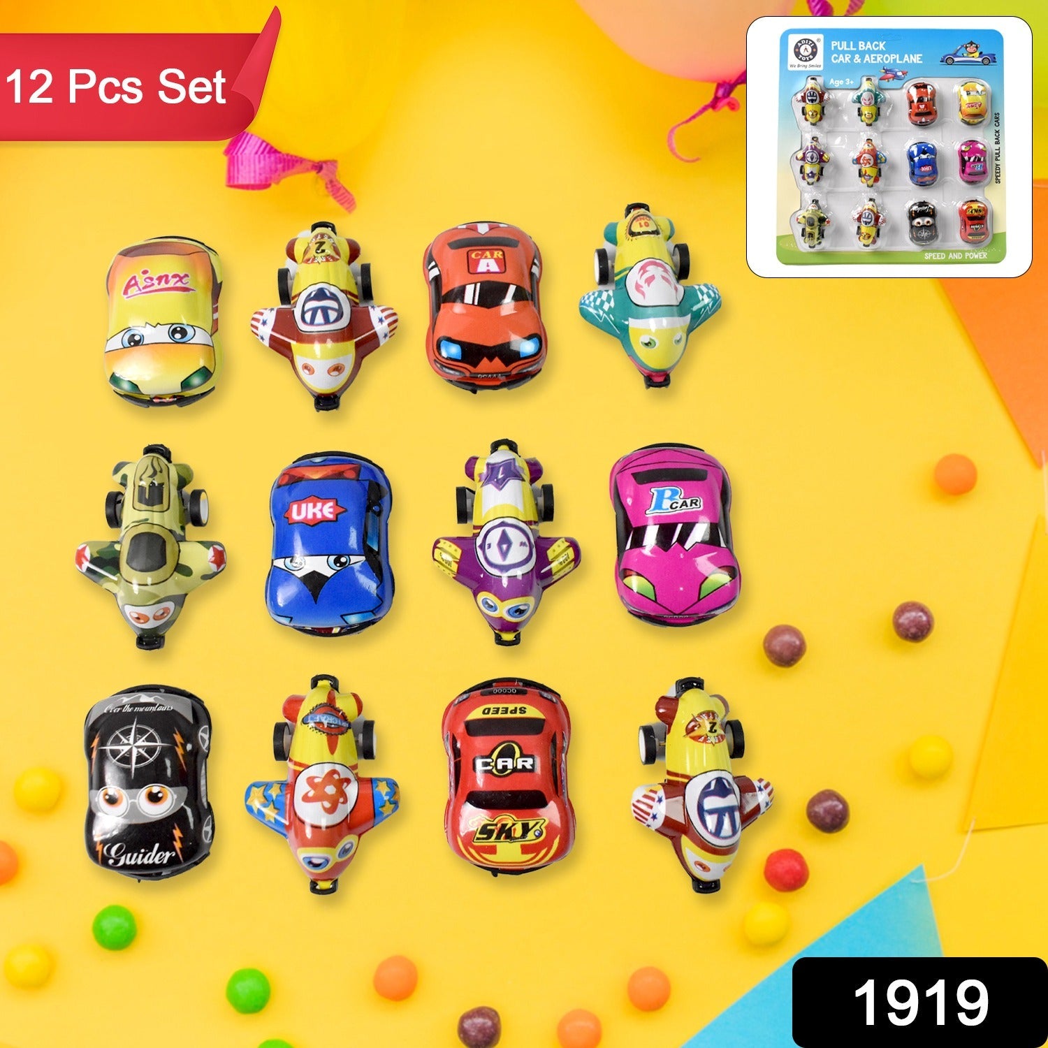 Mini Pull Back Car Toys (12 Pcs)