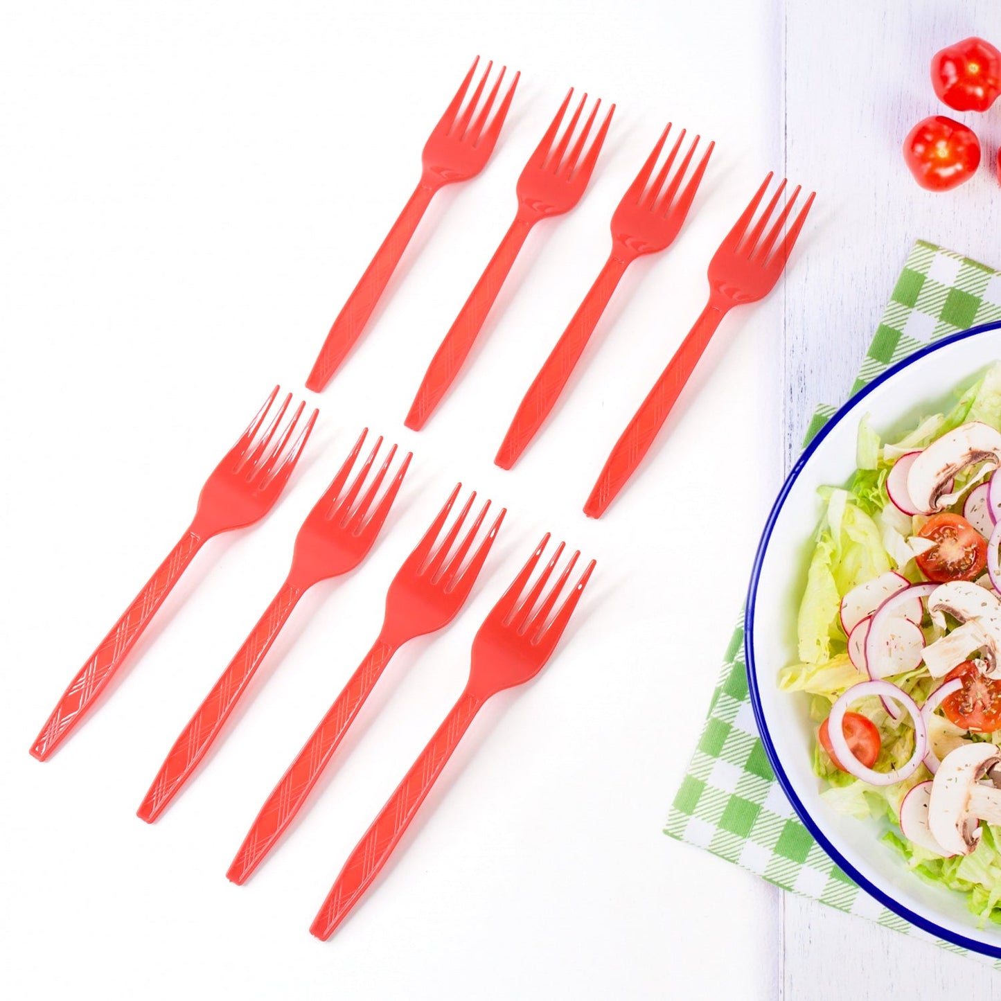 Red Plastic Forks
