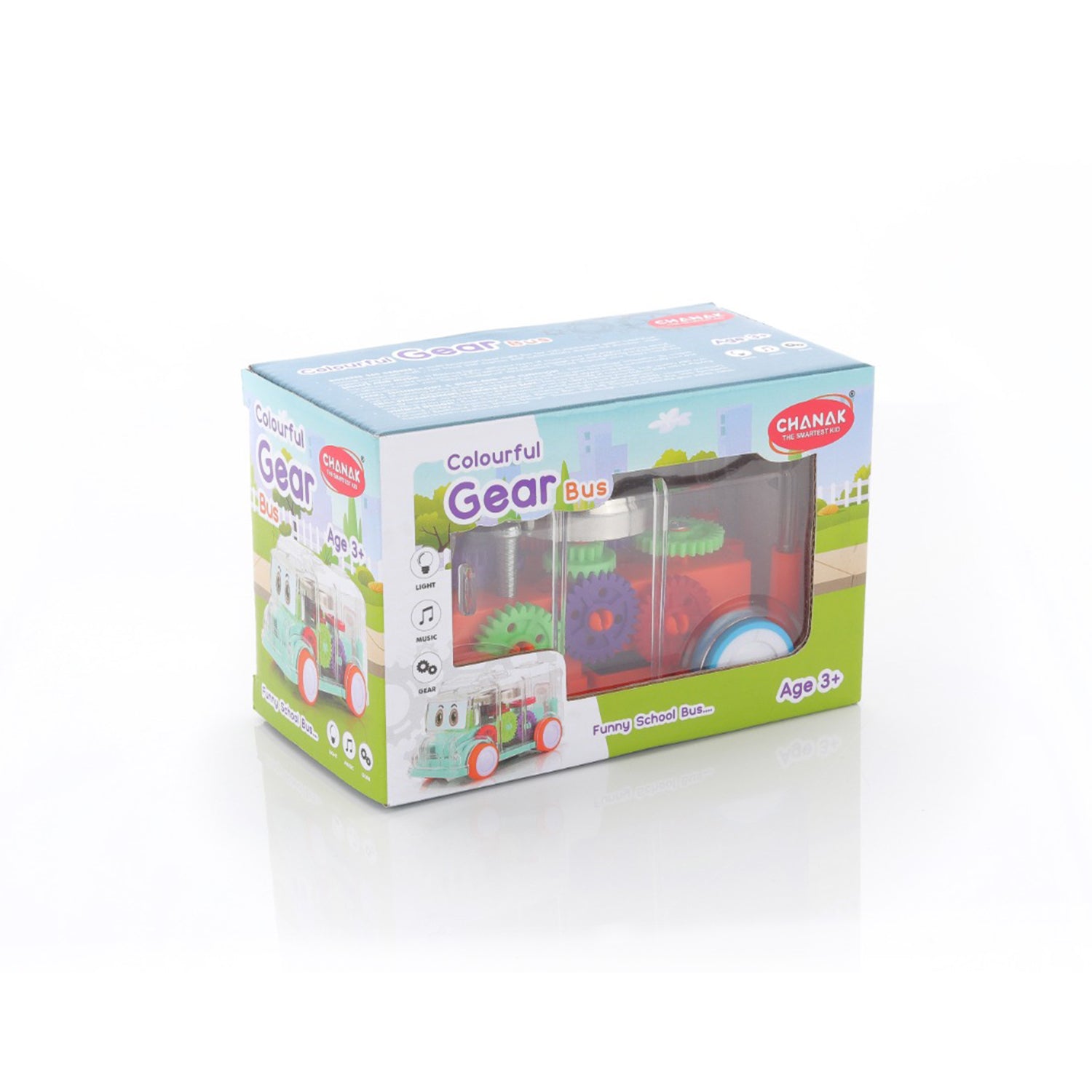 Transparent Musical Mini School Bus Toy For Kids