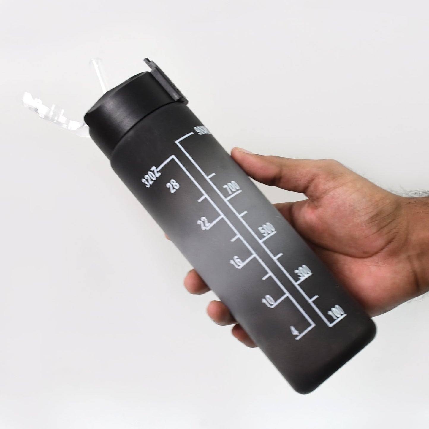 Plastic Black Motivational Water Bottle