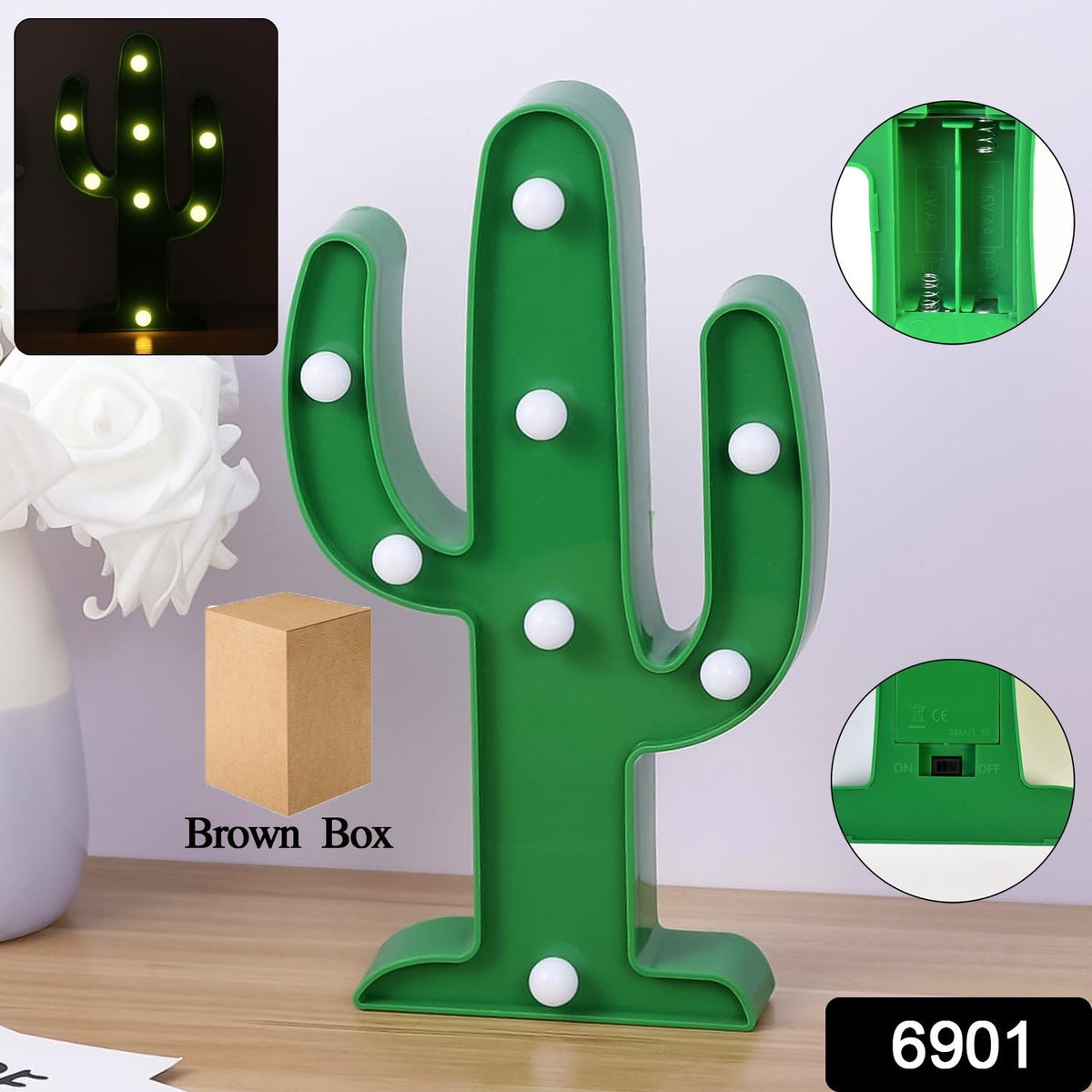 Led Cactus Light Desk Lamp