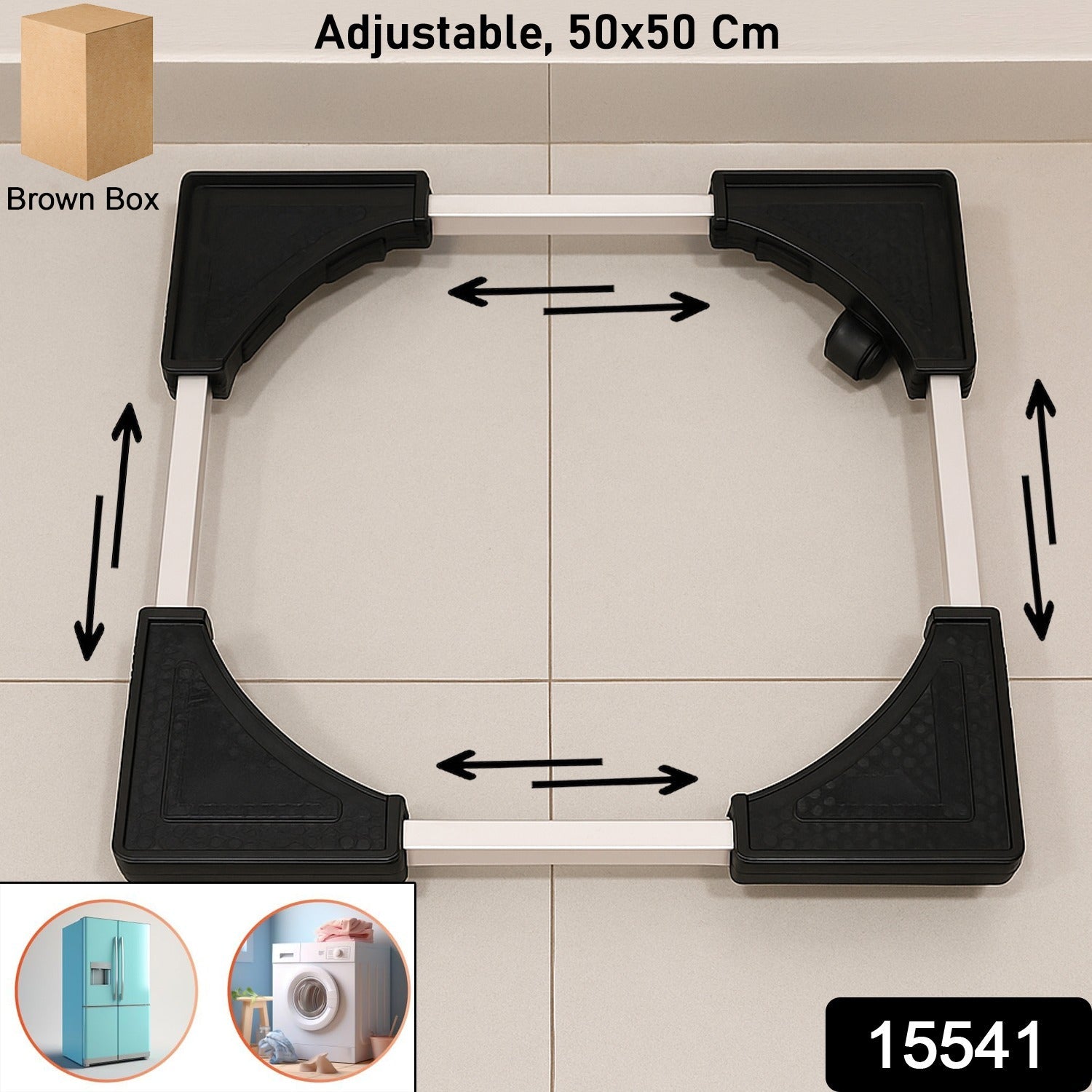 Heavy-Duty Adjustable Appliance Stand – 50x50 cm